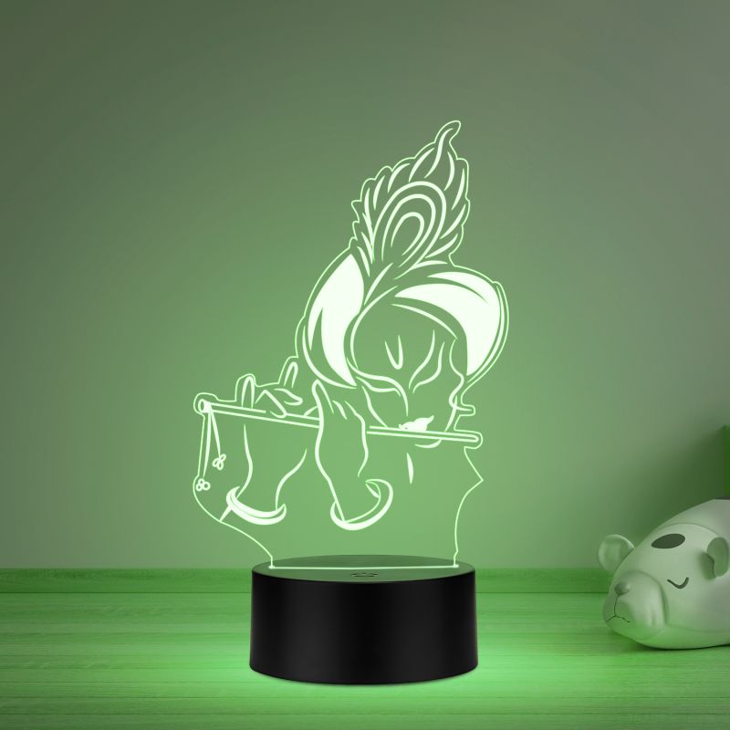 3D Lord Krishna Acrylic Night lamp 16 Color Changing Light with Remote Control